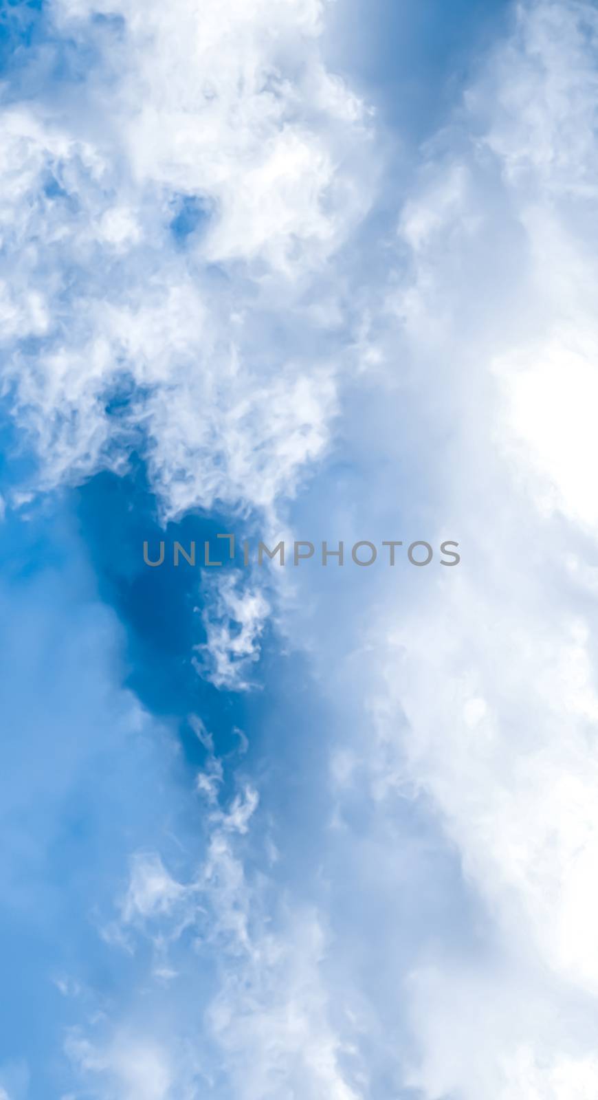 Dreamy blue sky and clouds, spiritual and nature backgrounds