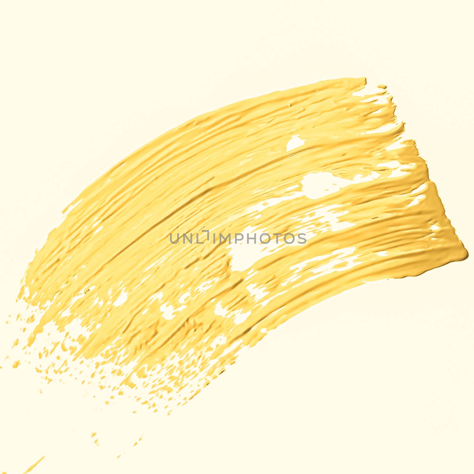 Golden brush stroke or makeup smudge closeup, beauty cosmetics a by Anneleven