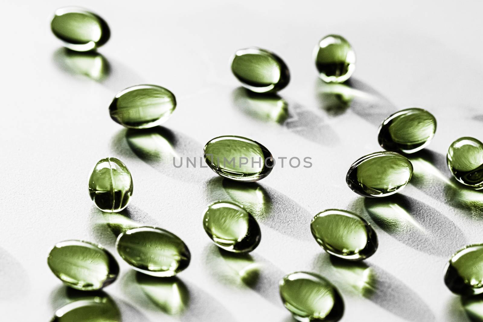 Green herbal capsules for healthy diet nutrition, pharma brand store, probiotic drug pills as healthcare or supplement products for pharmaceutical industry ads