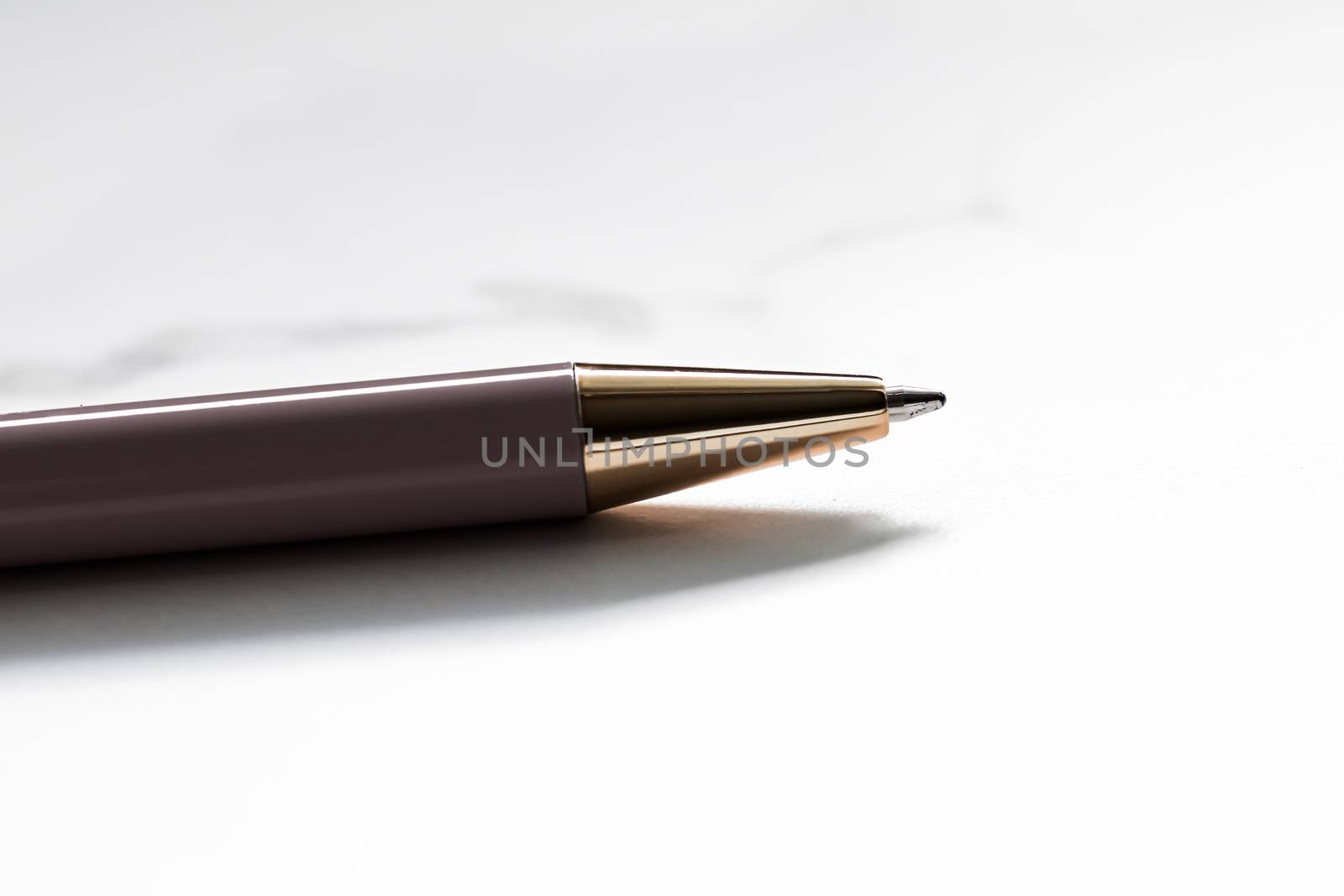 Pen on marble background, luxury stationery and business branding