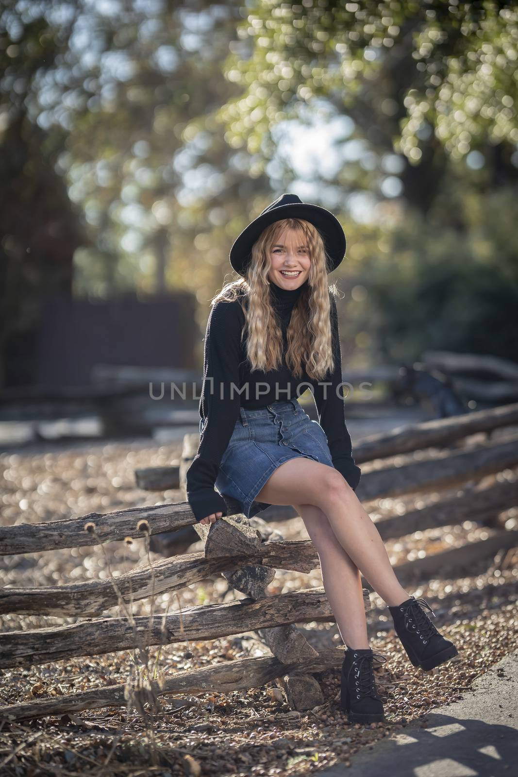 A gorgeous young blonde model enjoys a day outdoors while maintaining a safe distance from others during the Covid-19 pandemic