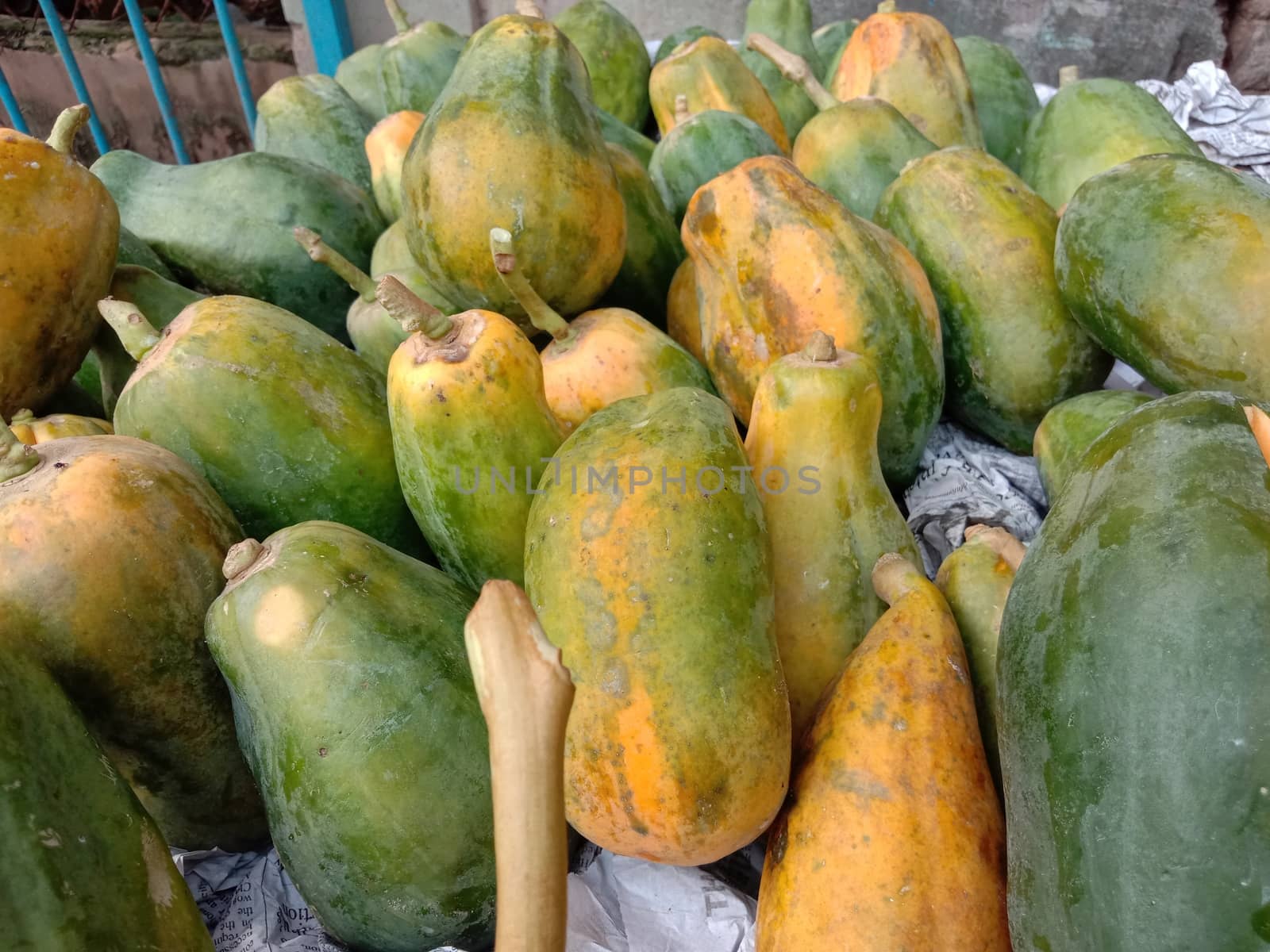 tasty and healthy colorful papaya stock on shop