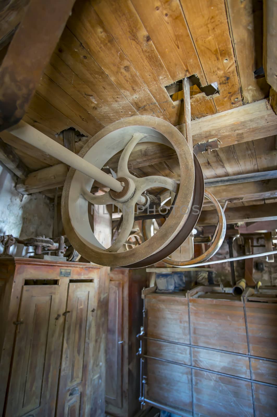 traditional vintage holland windmill machine mechanism
