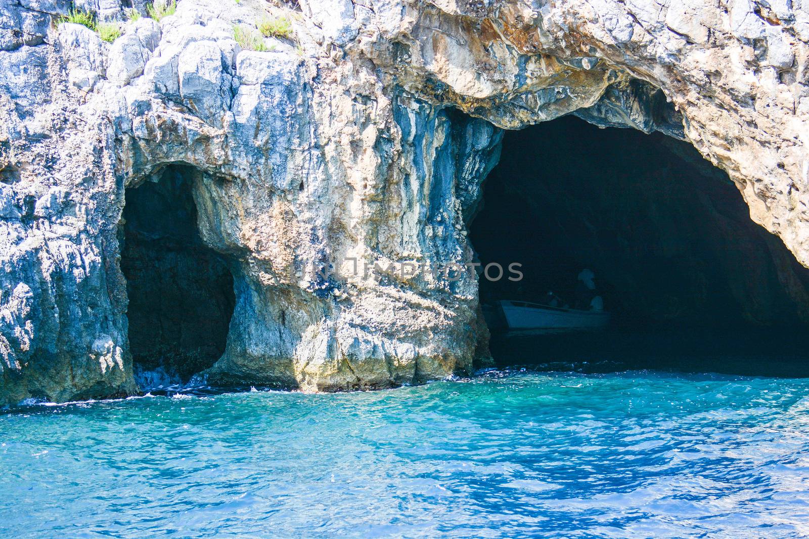 exterior view of the blue cave of Palinuro Italy