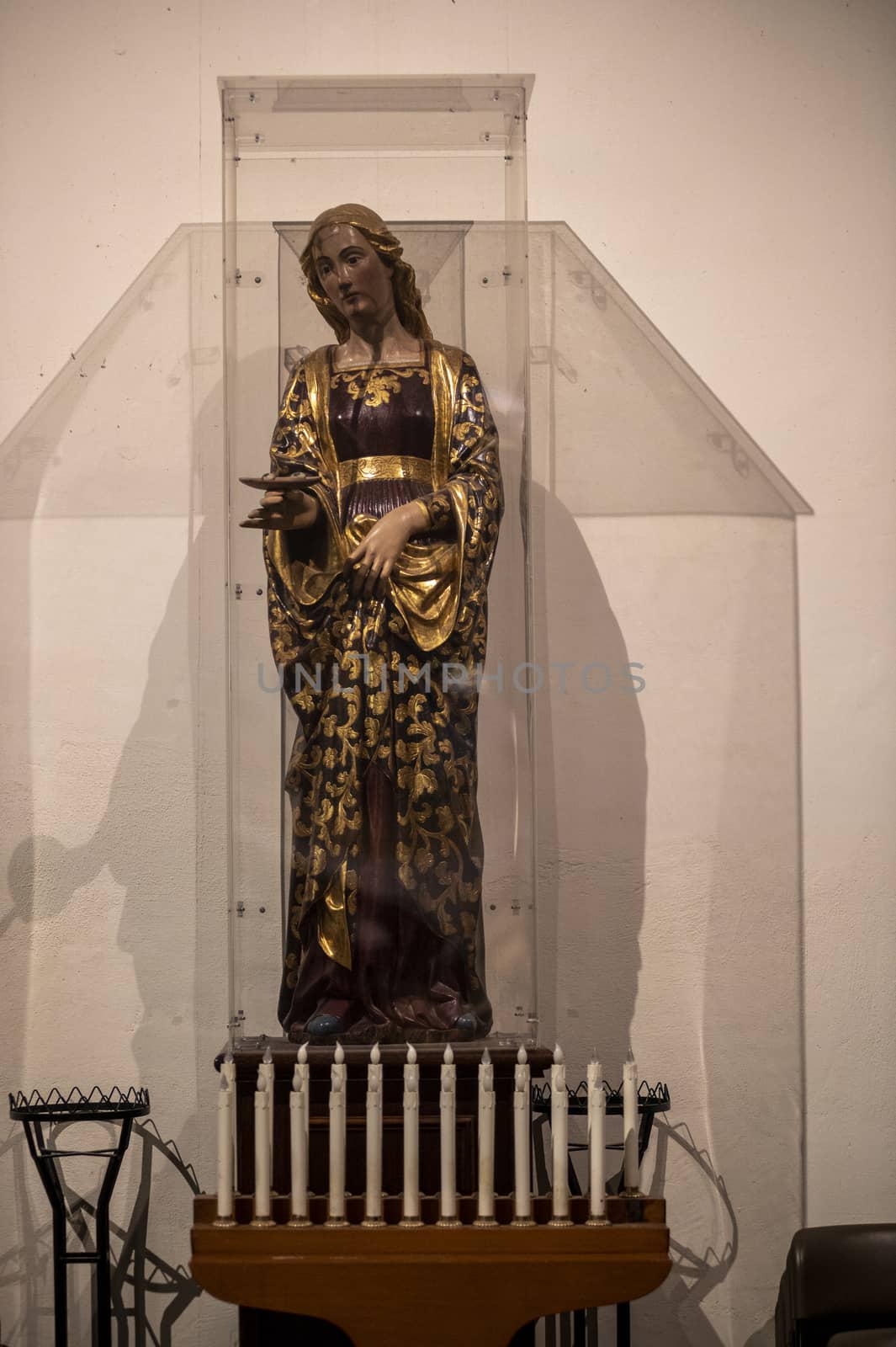 terni,italy october 23 2020:statue of a saint placed in the church of San Francesco