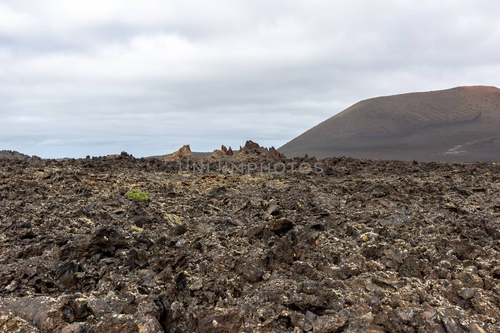 View at volcanic landscape in Timanfaya Nationalpark on canary i by reinerc