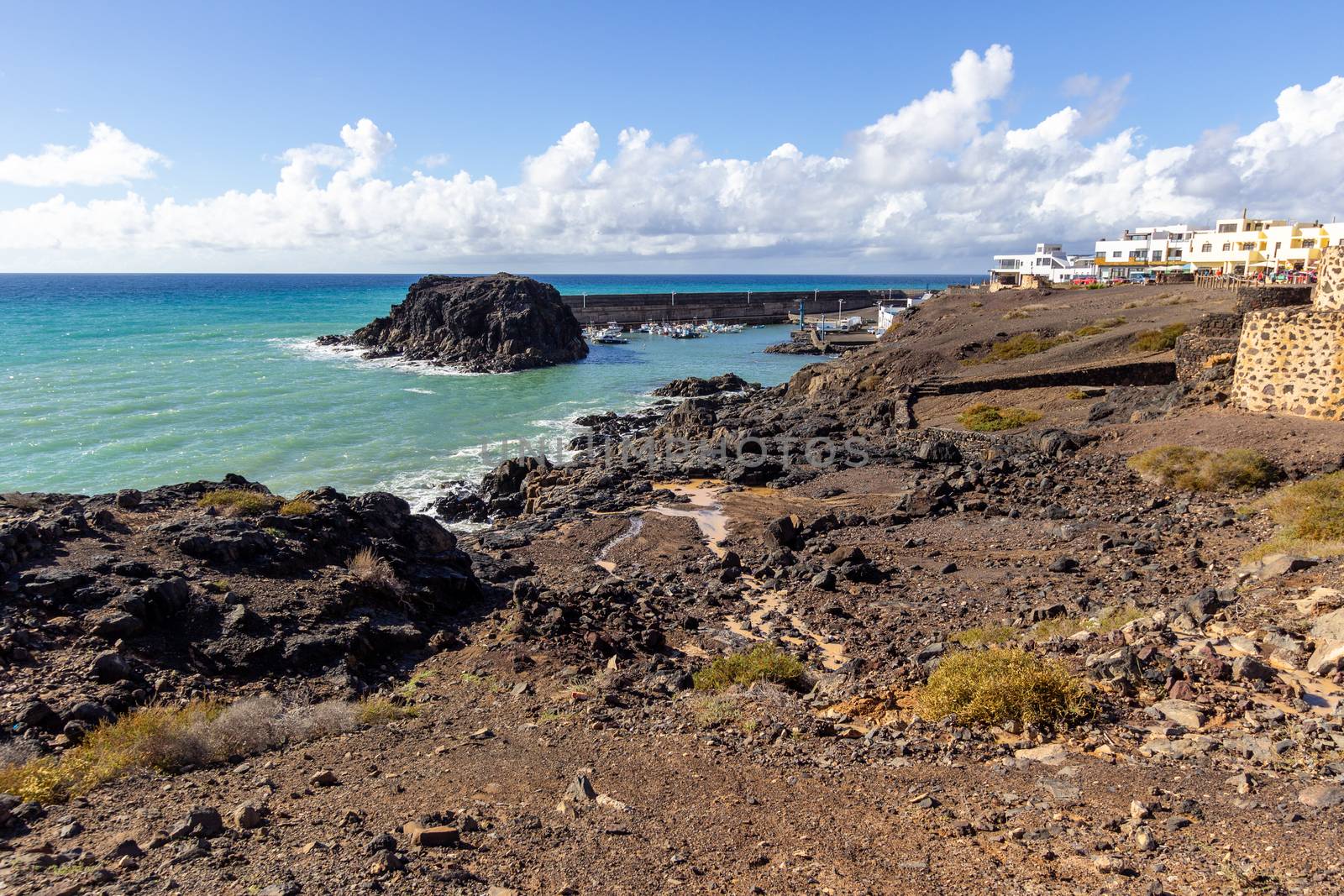 View at the coastline of El Cotillo on canary island Fuerteventura, Spain