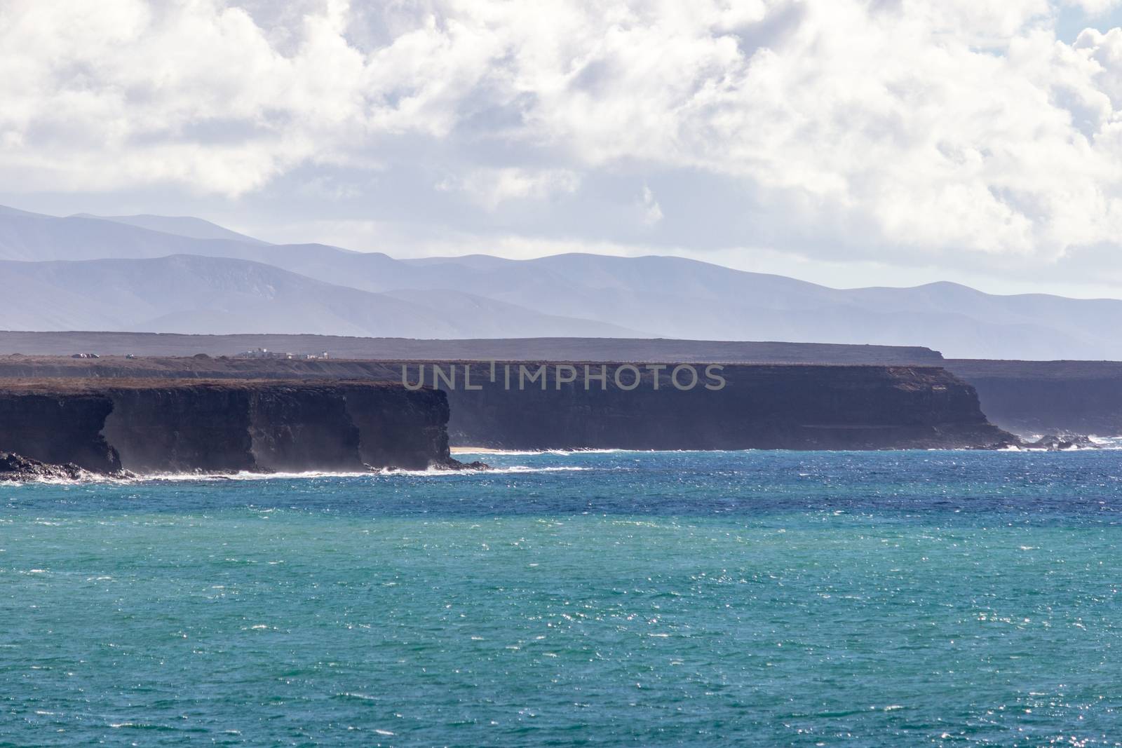 Panoramic view at the coastline of El Cotillo on canary island F by reinerc
