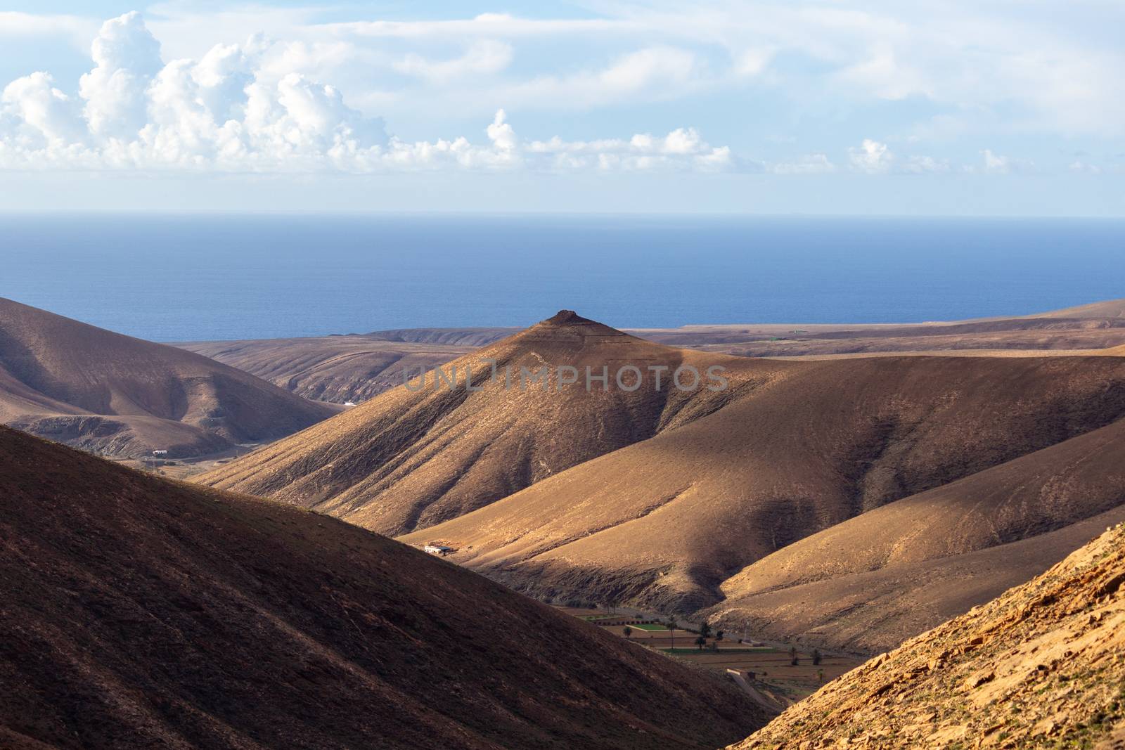 Panoramic view at landscape between Betancuria and Pajara  on Fu by reinerc