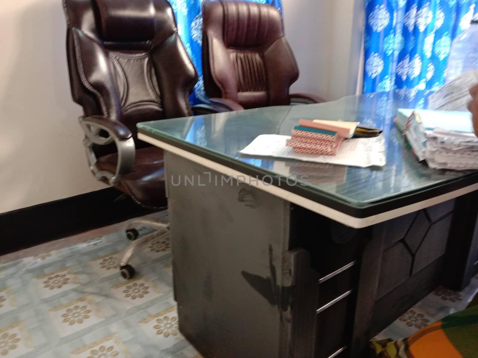 chocolate colored chair stock and wooden table in hall room