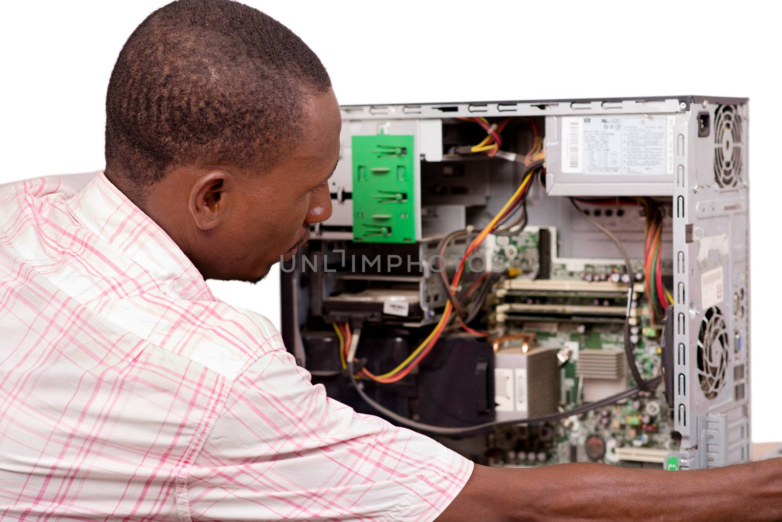 technician repairing computer equipment. by vystek