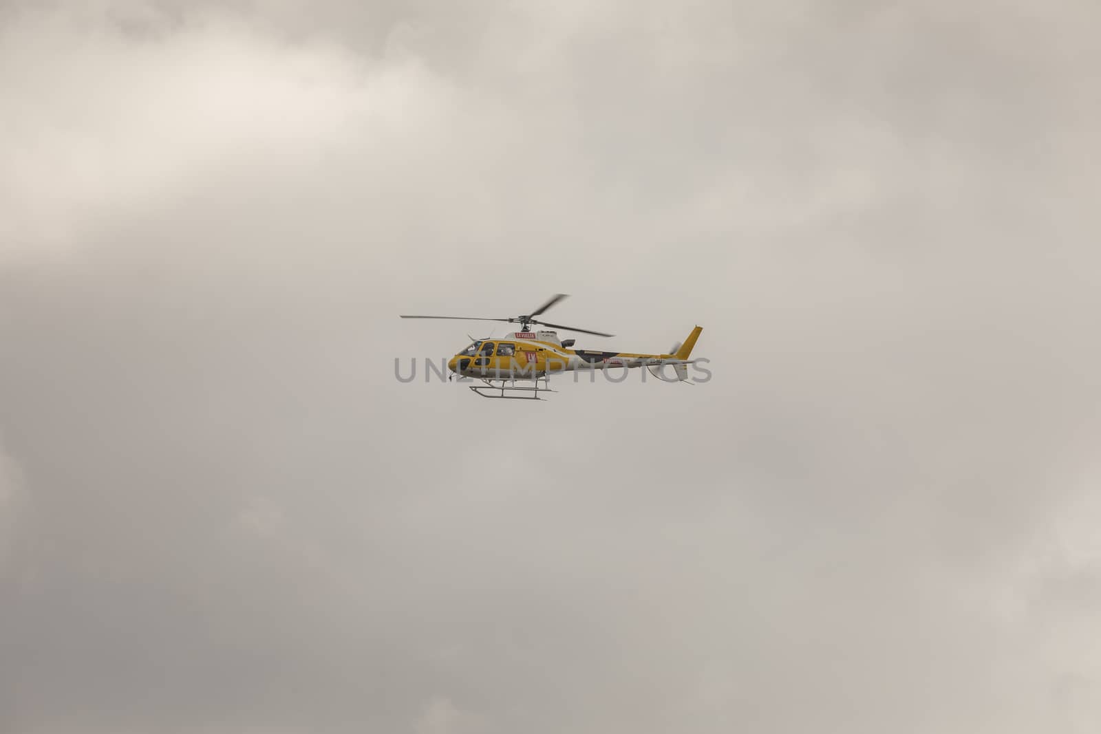 Television helicopter broadcasting La Vuelta, Spain by alvarobueno