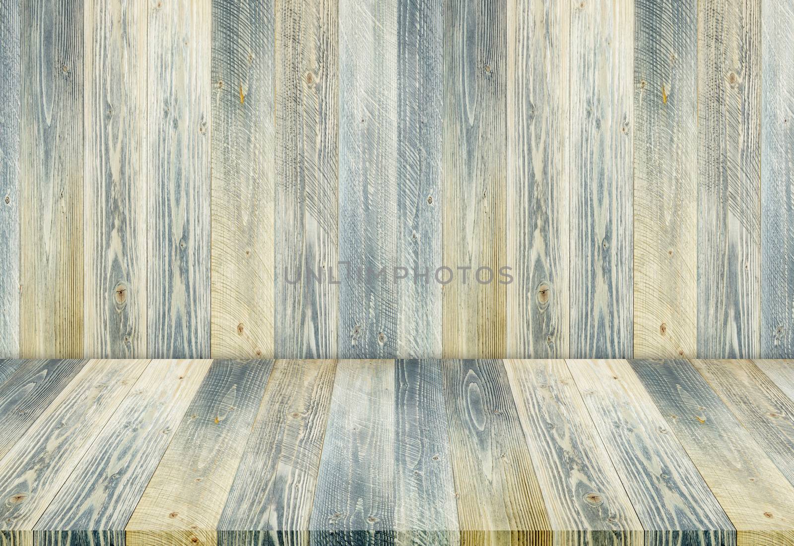 Empty wooden table top with grunge vintage template background, texture wood, can be used for display your products.