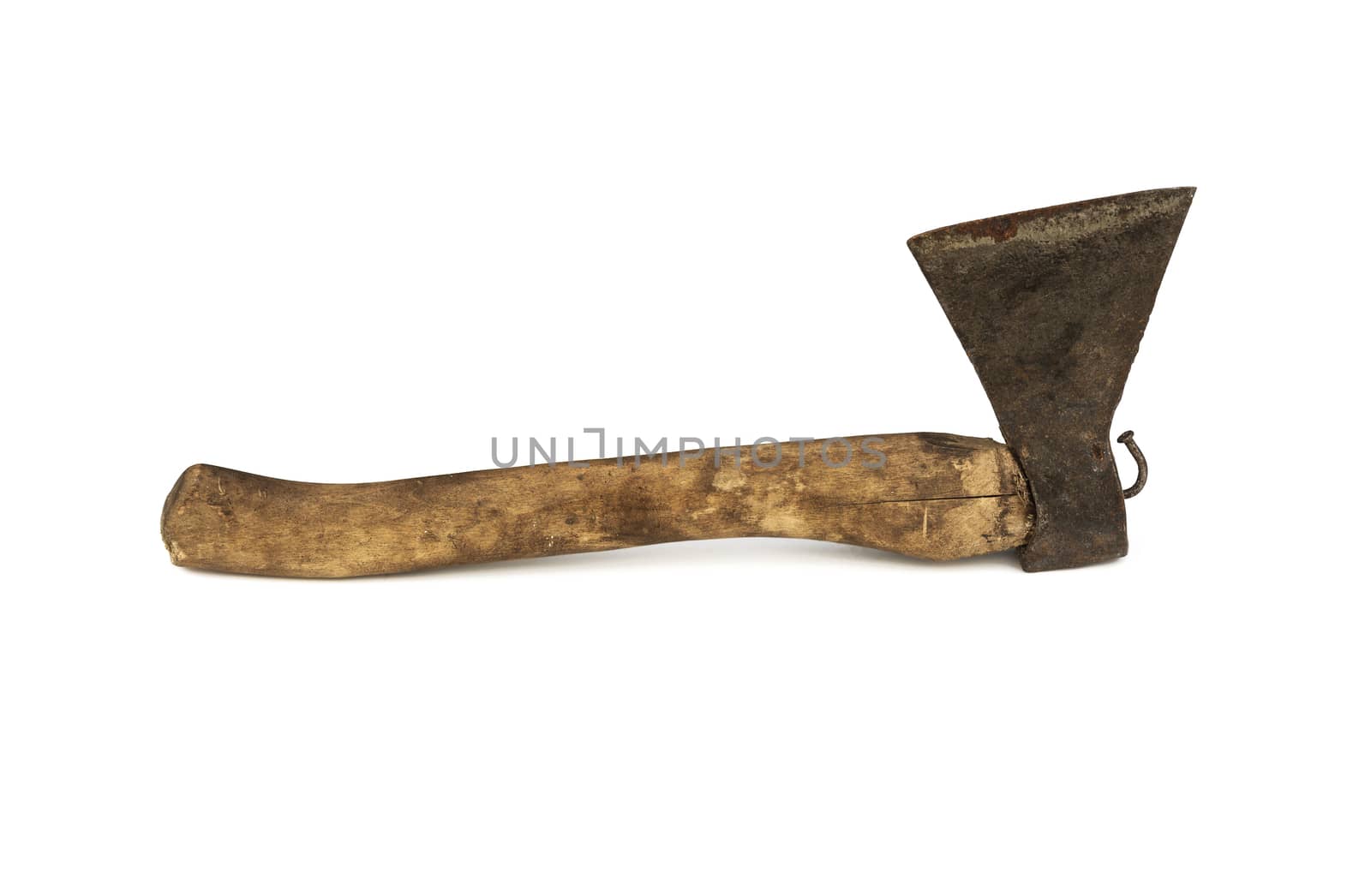 Tool. Axe for wood processing, white background