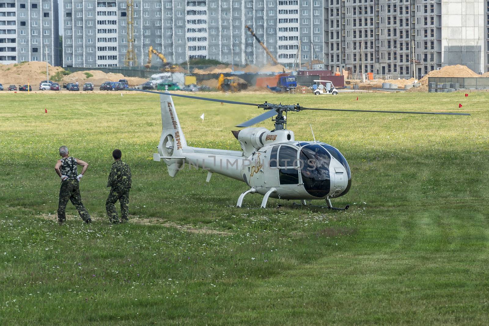 Helicopter at the Borovaya airfield, the venue of the 16th World by Grommik