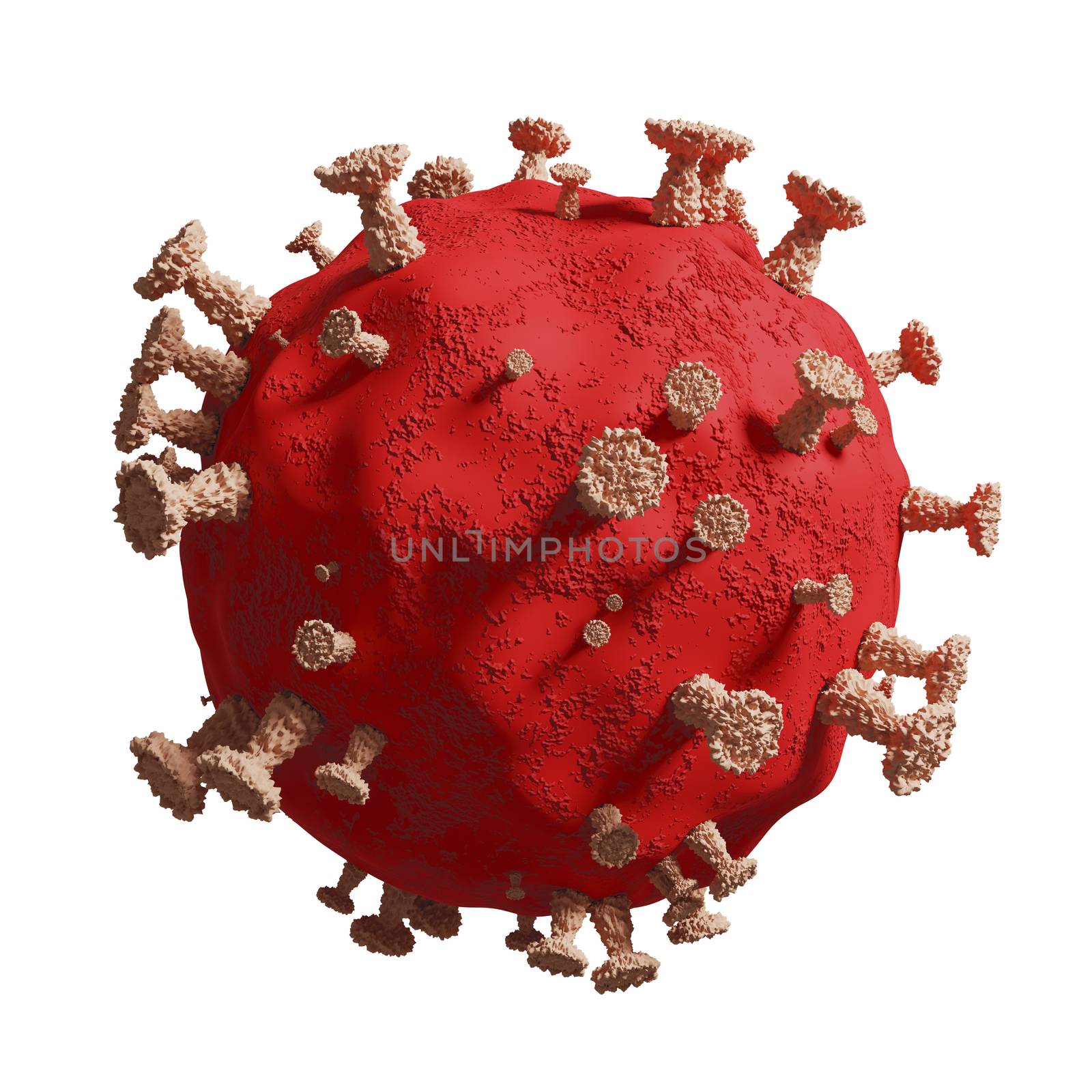 Coronavirus or Covid-19 isolated on white background 3D Render by Myimagine