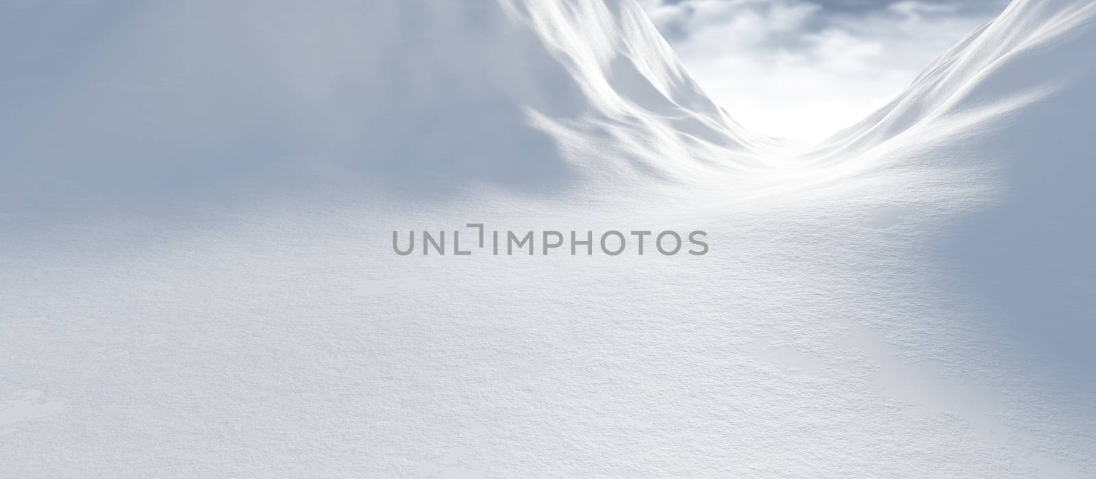 Winter landscape with snow 3d render by Myimagine