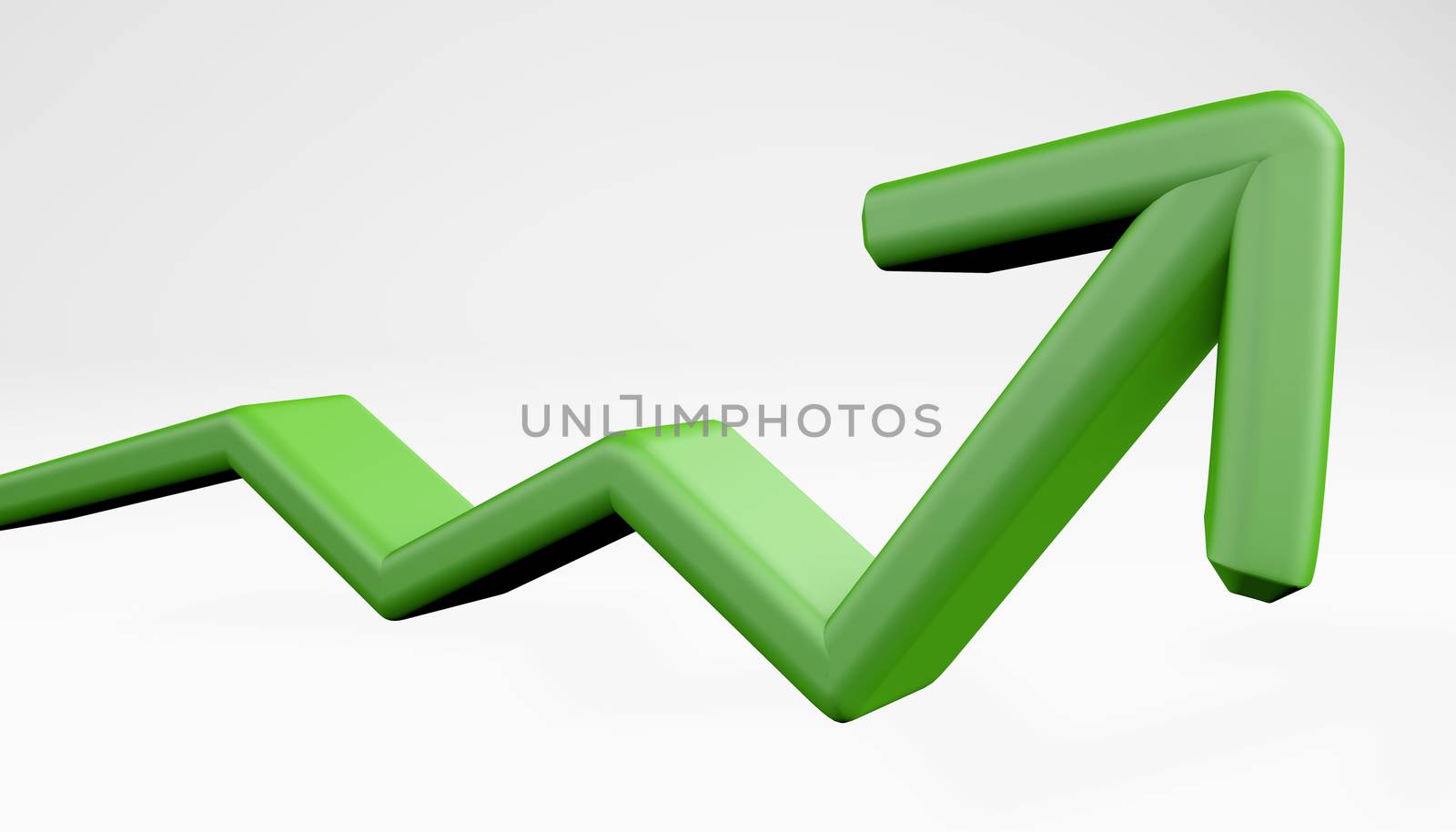Growth sign arrow progress concept 3d rendering isolated on white