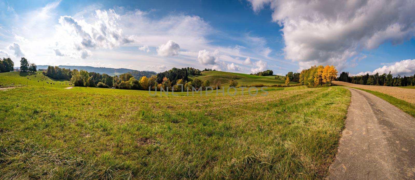 Leisurely hike at the golden hour to the famous Heidenhoehlen near Stockach on Lake Constance