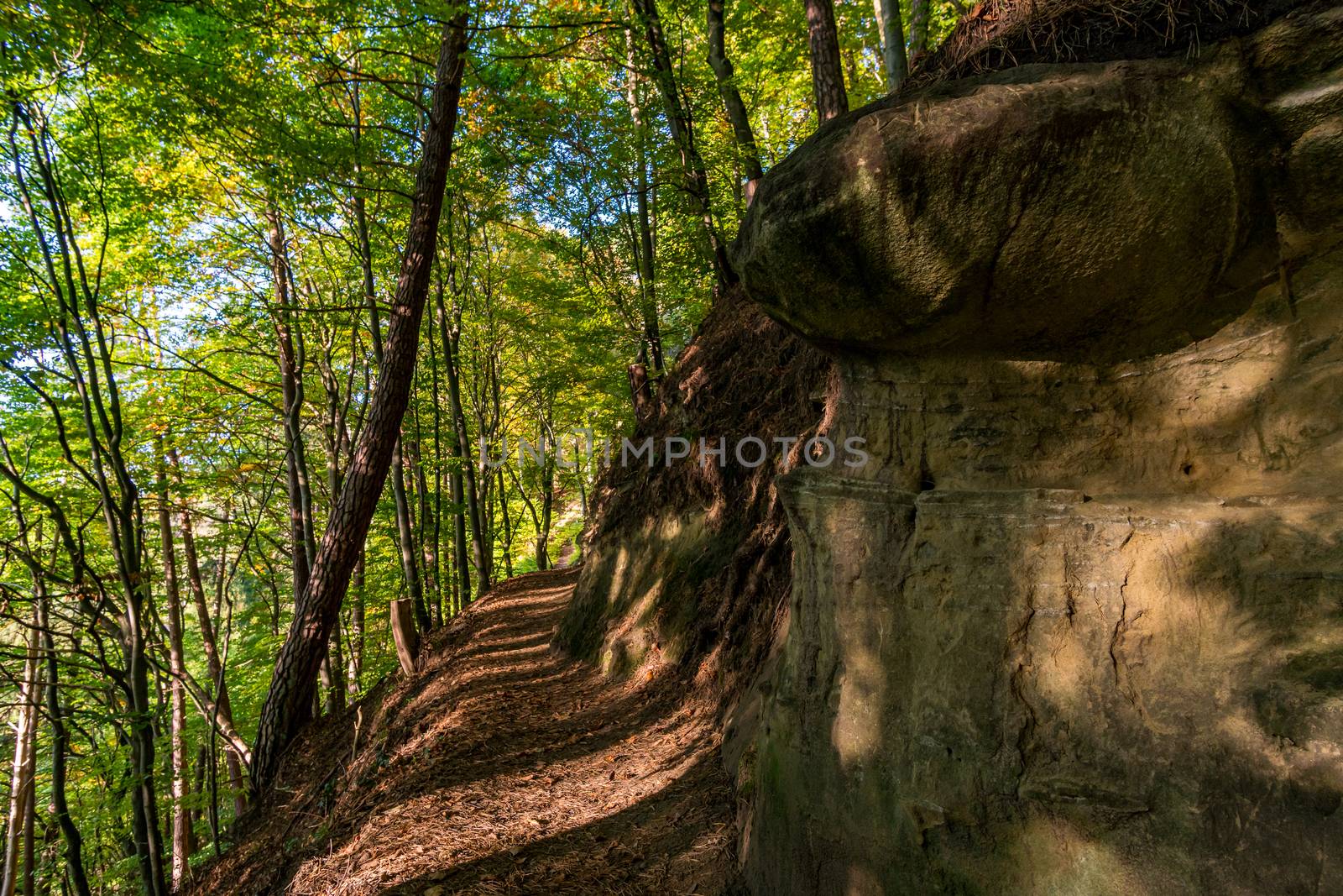 Hike at the golden hour to the famous Heidenhoehlen near Stockach on Lake Constance by mindscapephotos