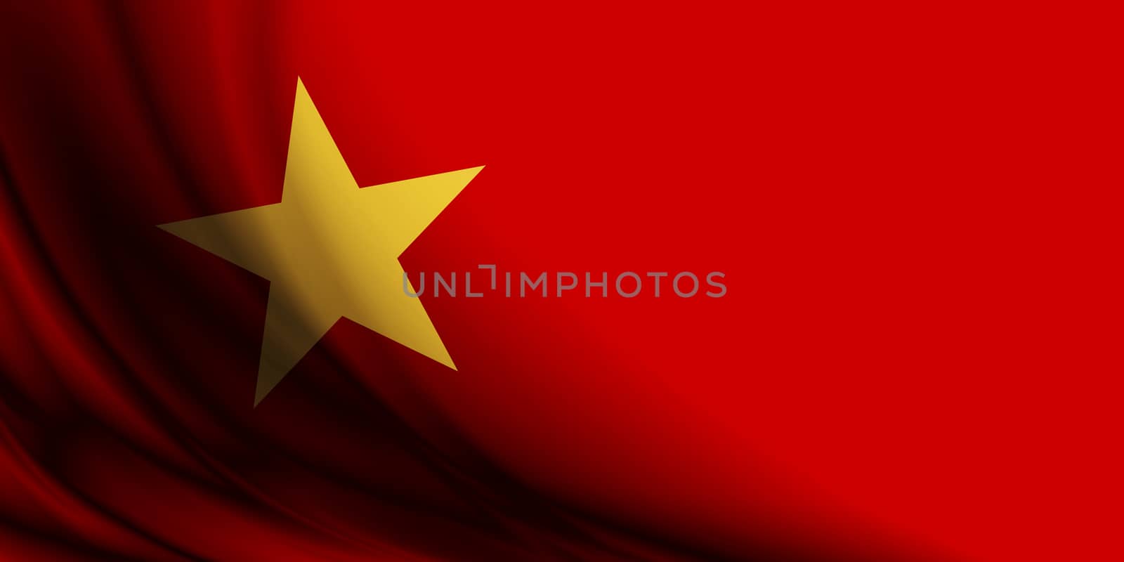 Vietnam flag with copy space 3d illustration