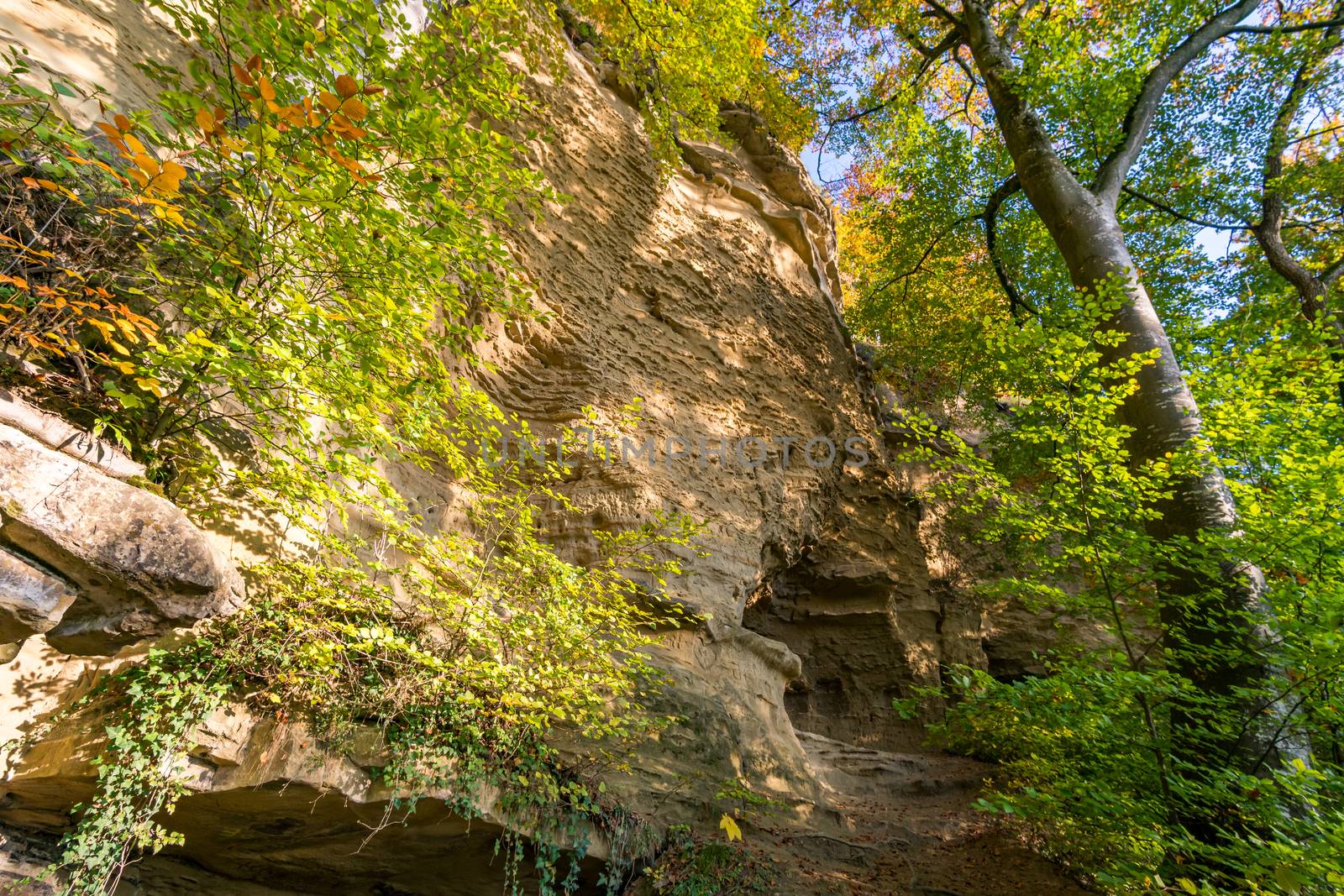 Hike at the golden hour to the famous Heidenhoehlen near Stockach on Lake Constance by mindscapephotos