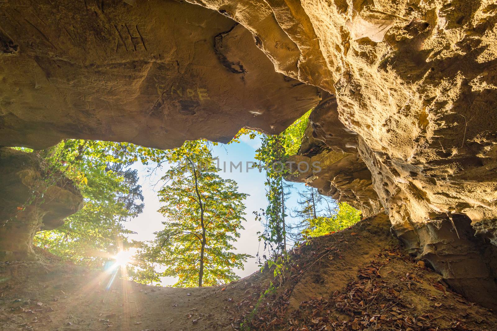 Hike at the golden hour to the famous Heidenhoehlen near Stockach on Lake Constance by mindscapephotos