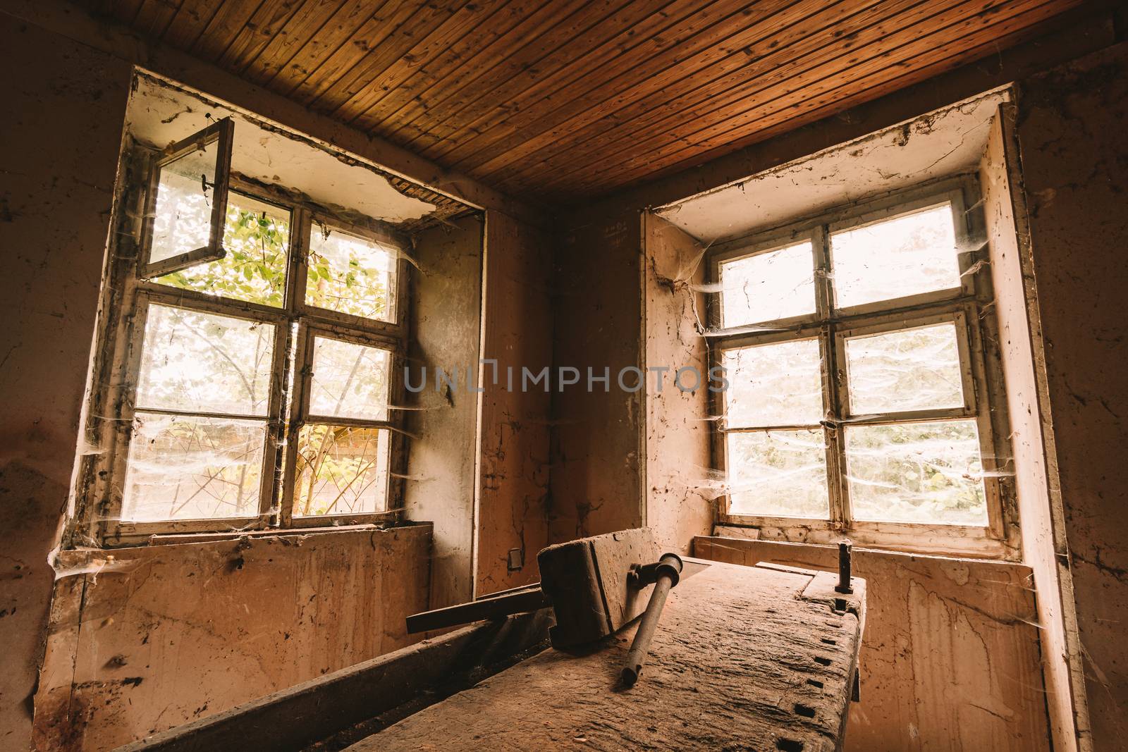 An old abandoned manor house with antique furniture and wonderful architecture by mindscapephotos