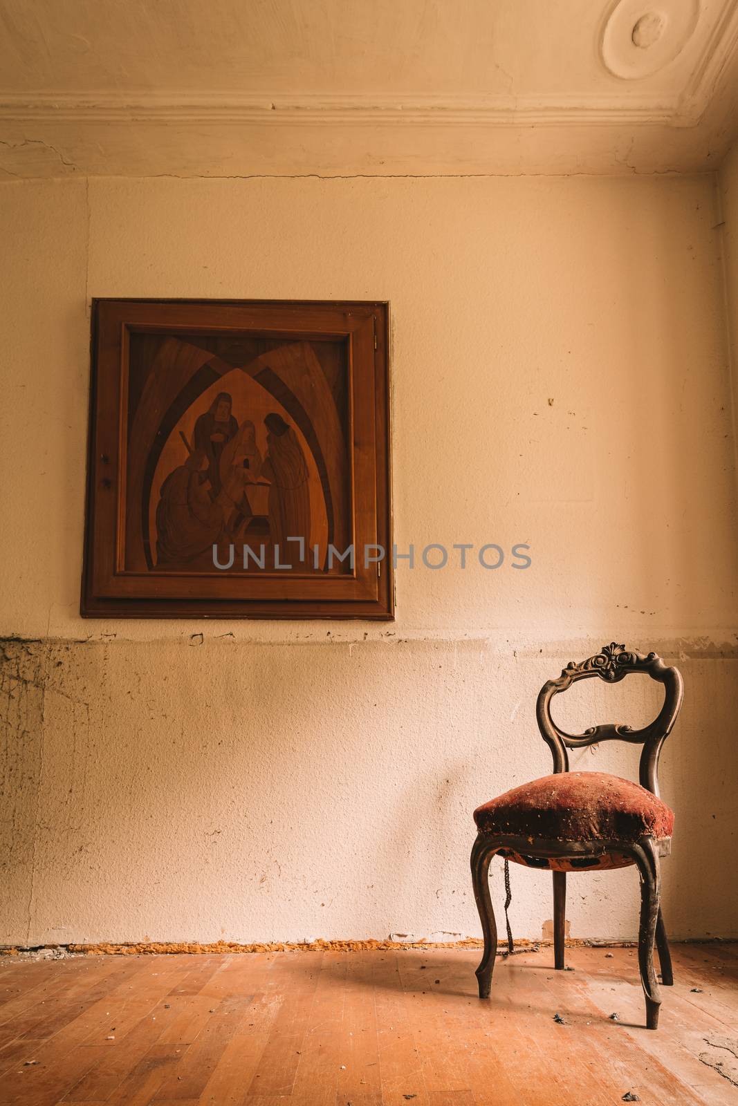 An old abandoned manor house with antique furniture and wonderful architecture by mindscapephotos