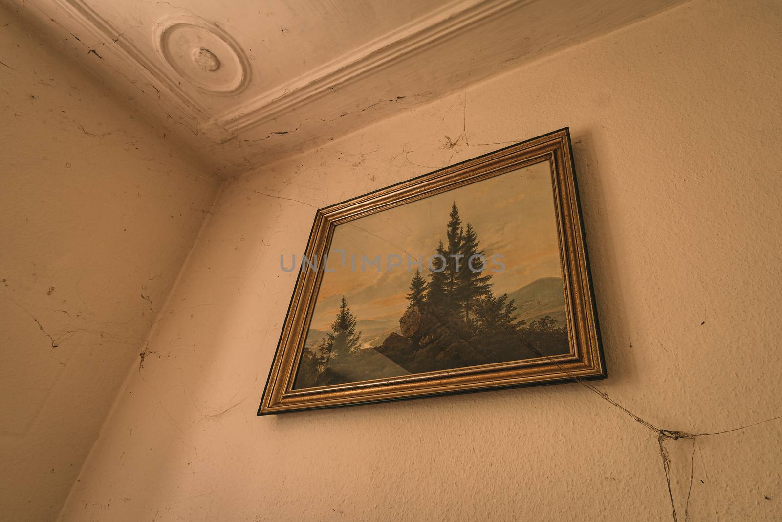 An old abandoned manor house with antique furniture and wonderful architecture by mindscapephotos