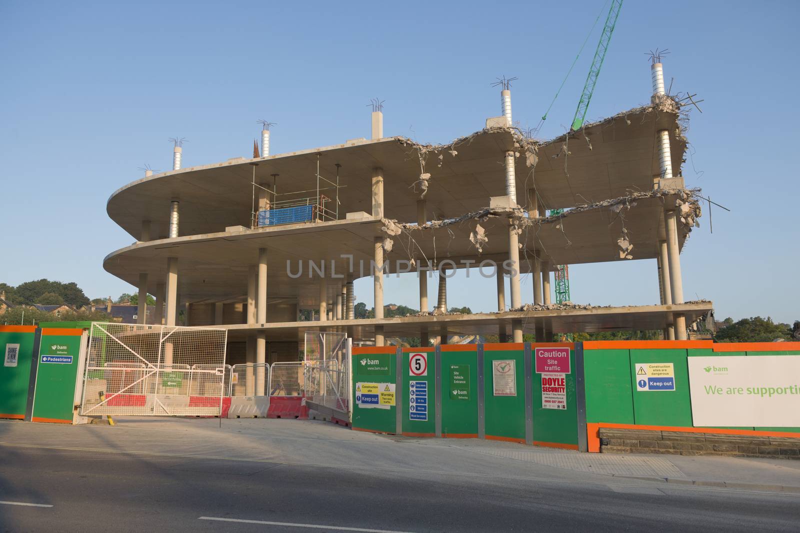 SHEFFIELD, UNITED KINGDOM, 17th September, 2020: Demolition of sheffield university's social science hub from A57, Whitham road. Near weston park