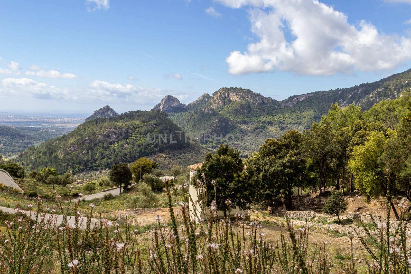 Scenic view at landscape from Coll de Soller,  Mallorca