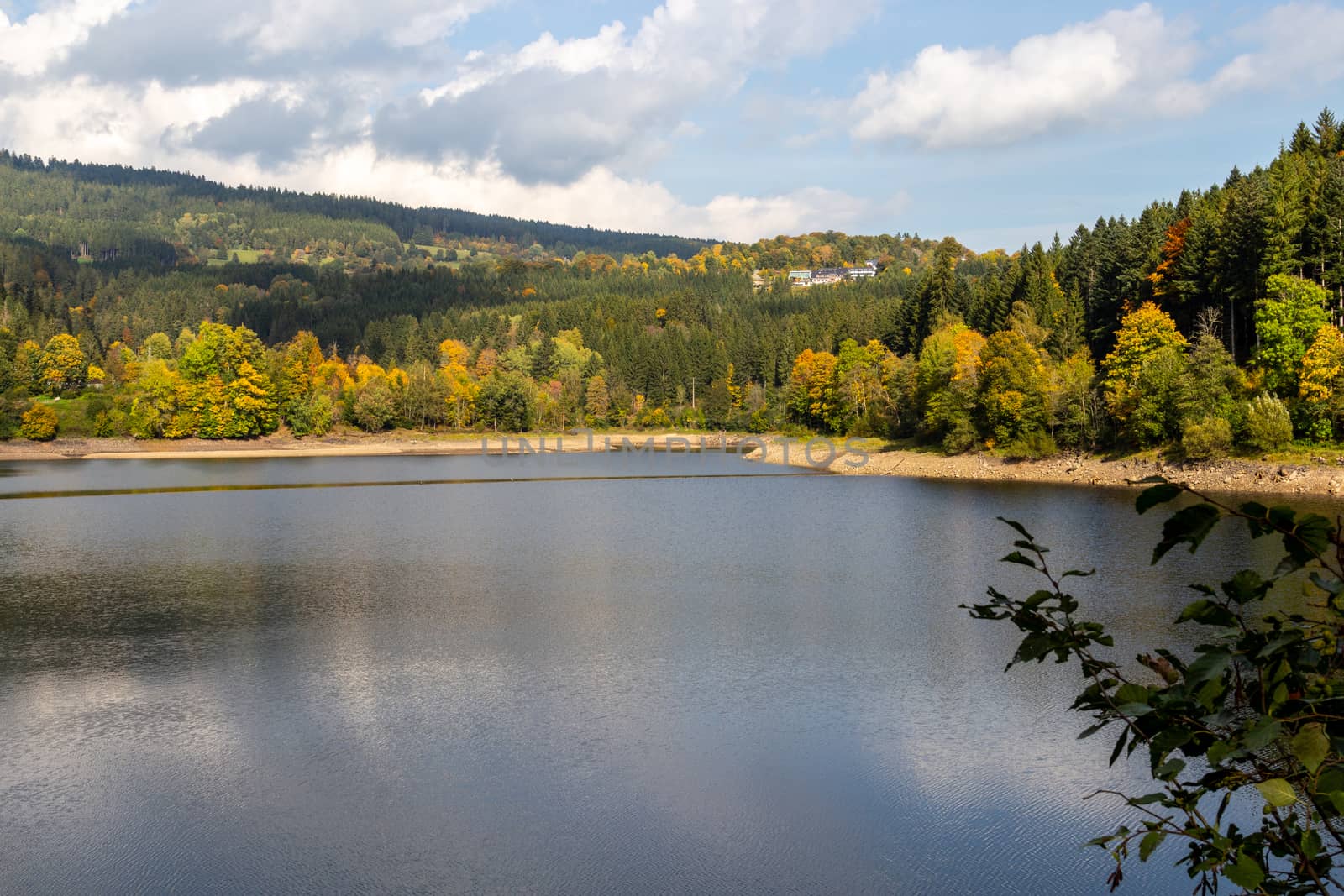 Idyllic view at Alb water reservoir in the Black Forest, Germany