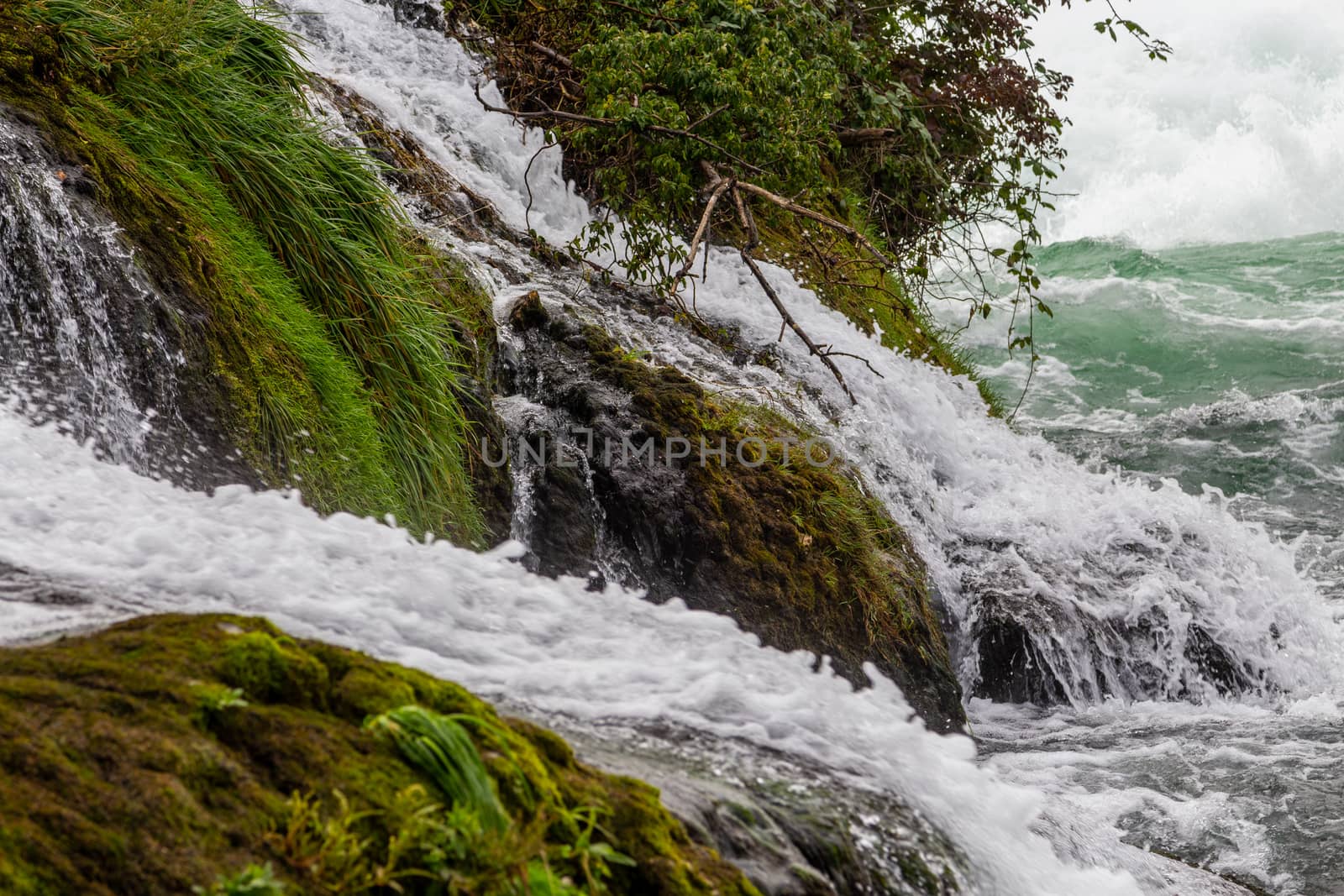 View at the Rhine Falls nearby Schaffhausen by reinerc