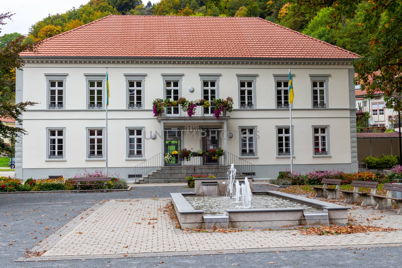 View at the townhall of Todtnau in the Black Forest, Germany