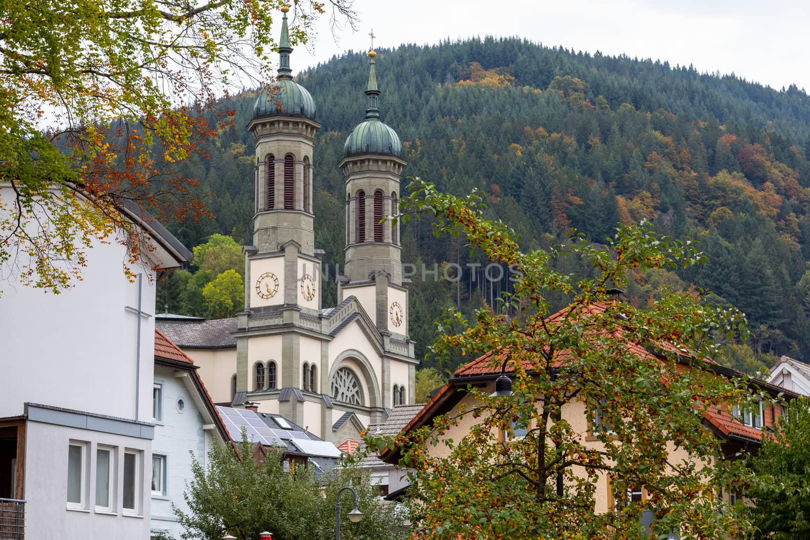 Idyllic view at the church in Todtnau in the Black Forest by reinerc