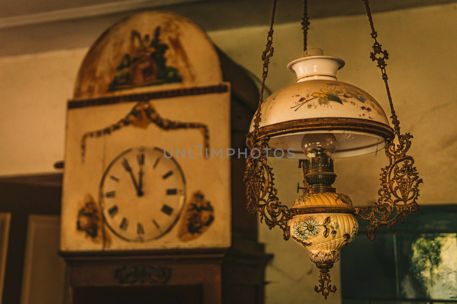 An old abandoned manor house with antique furniture and wonderful architecture by mindscapephotos