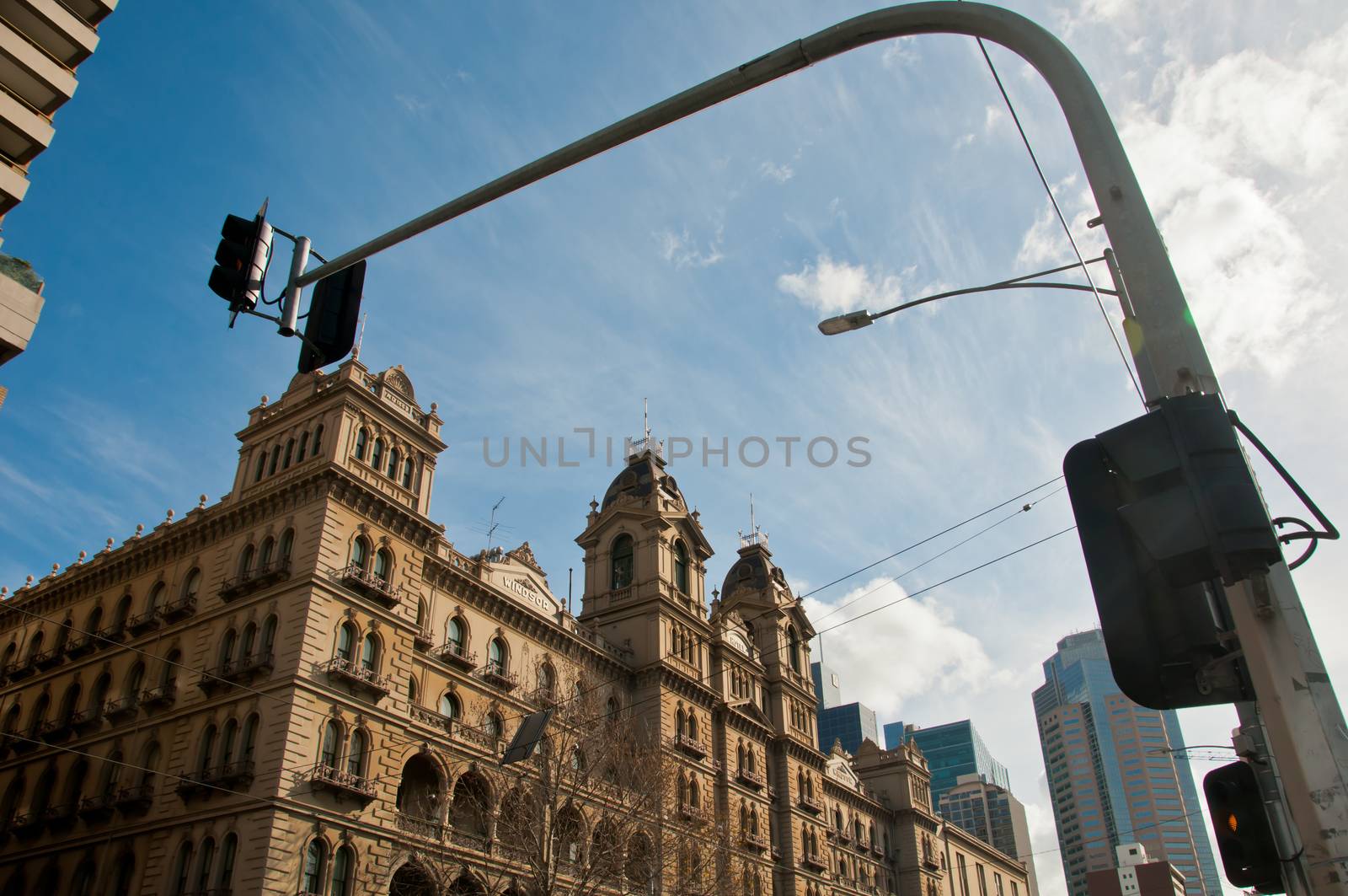 MELBOURNE, AUSTRALIA - JULY 26, 2018: Ancient Windsor heritage hotel in Melbourne Australia