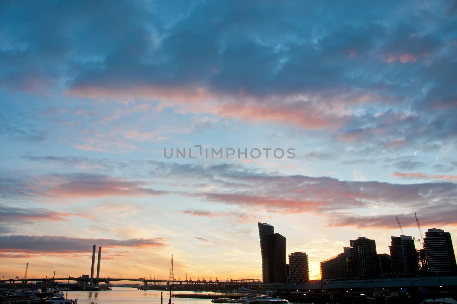 MELBOURNE, AUSTRALIA - JULY 26, 2018: Bolte Bridge from Dockland by eyeofpaul