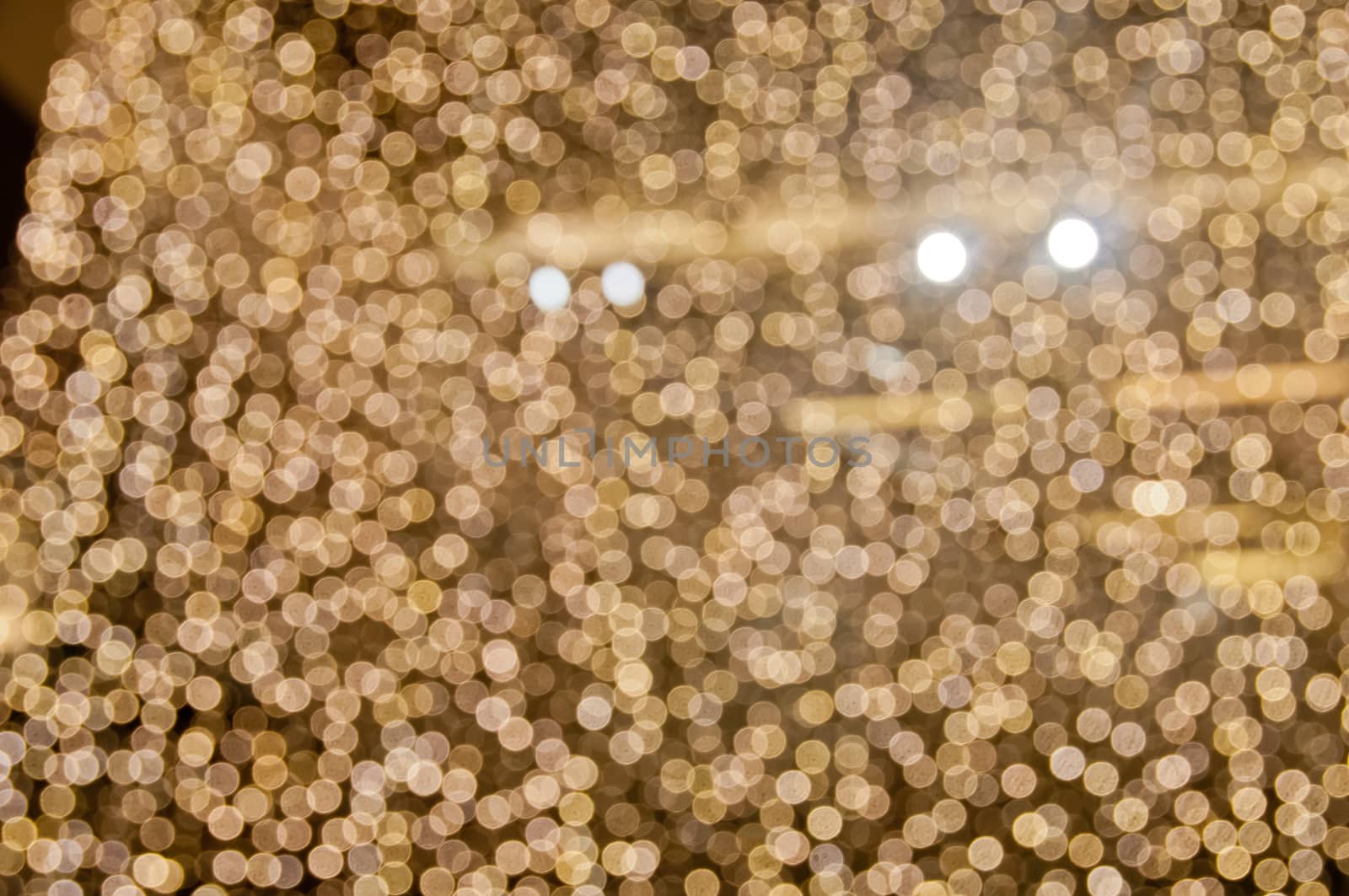 Defocused random shiny gold yellow blurred bokeh circle background wallpaper for festive season celebration