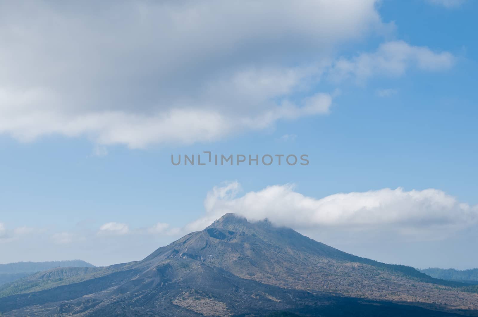 Mount Agung volcano  scene in Bali Indonesia