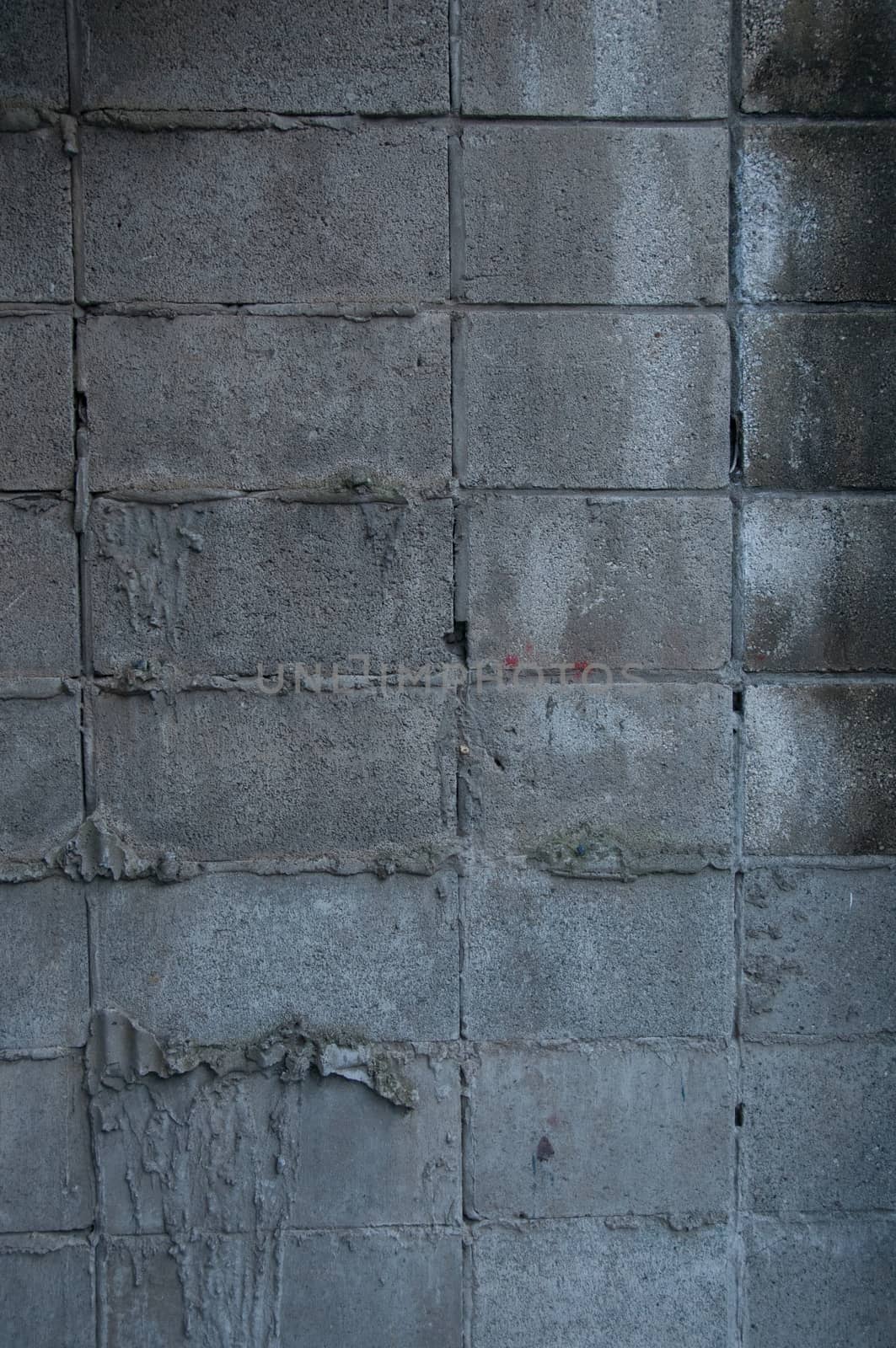 Dark scary dirty white grey brick wall by eyeofpaul