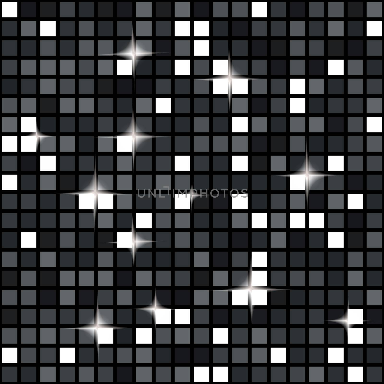 Black Diamond disco lights seamless pattern. Mosaic shimmer background by Nata_Prando