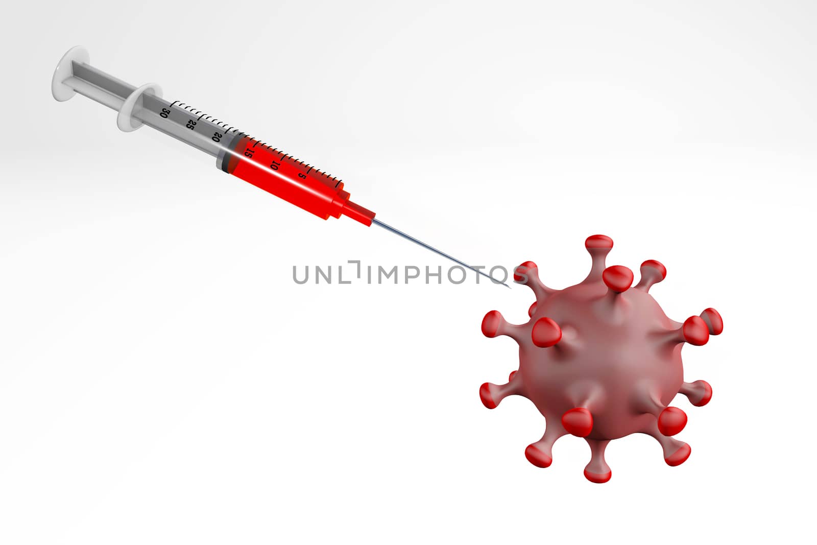 syringe vacinating corona 3d rendering by F1b0nacci