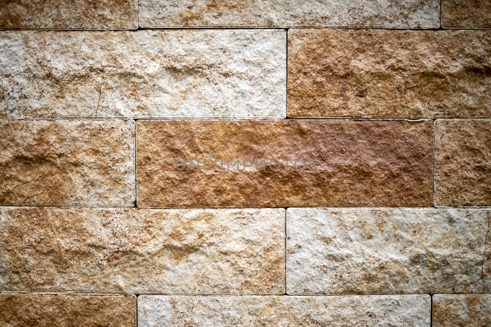 Orange brown decorative brick wall by Nawoot