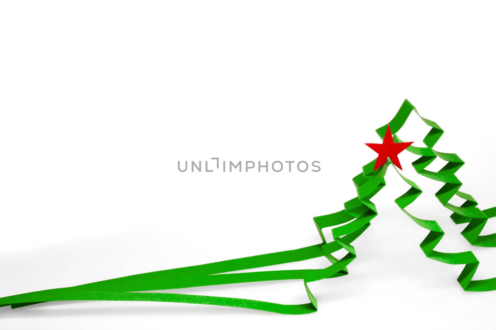 Creative design of paper christmas tree isolated on white background