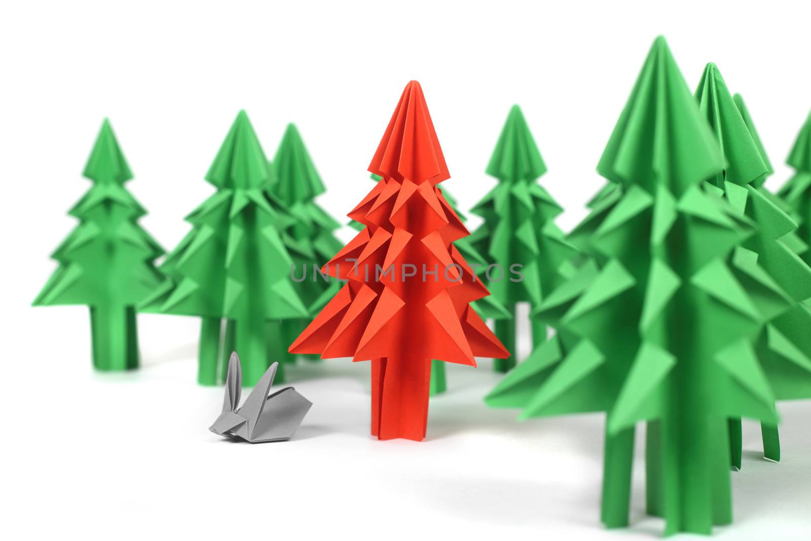Origami Christmas trees by destillat