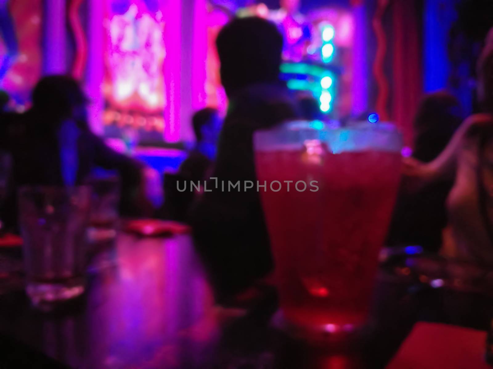 Defocused abstract blurred scene of people enjoy drinking and ea by eyeofpaul