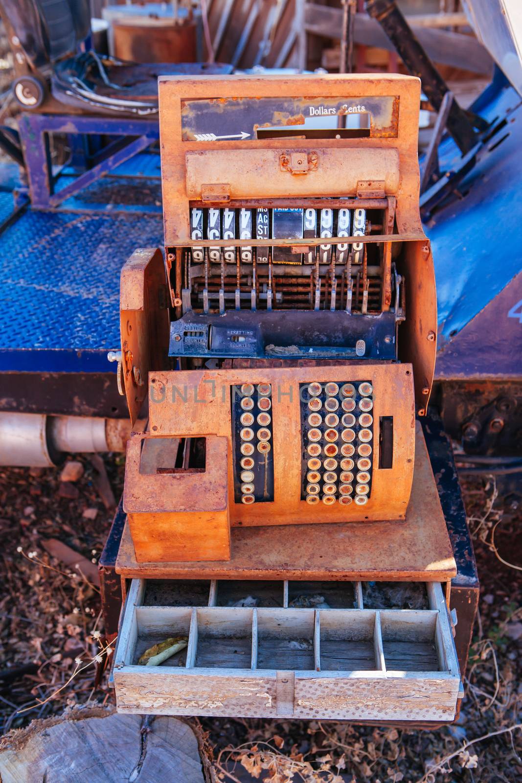 An ancient cash register in Jerome, Arizona, USA