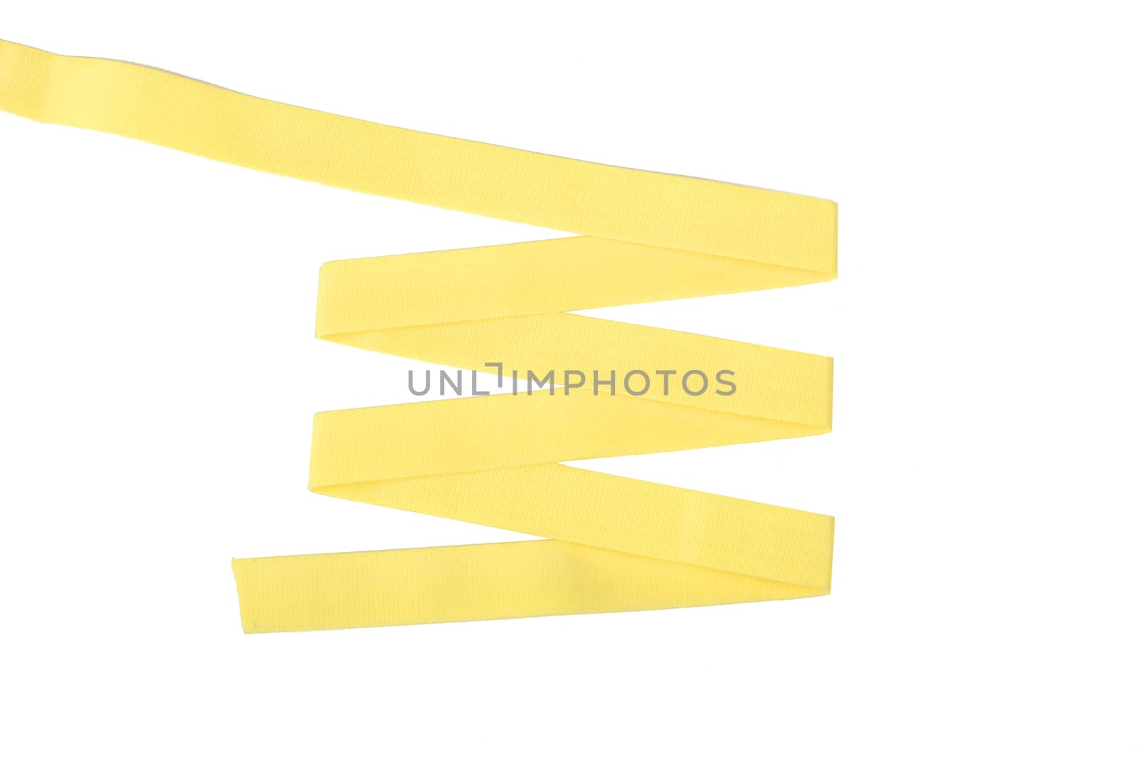 yellow Underwear elastic band for clothes and bras on a white background, zigzag. Isolated.